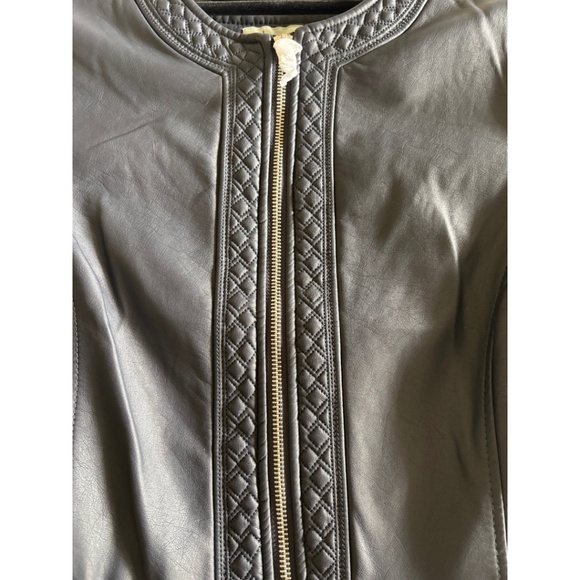 Cleo Petites Navy Faux Leather Quilted Moto Jacket NWT (S/P) - Picture 7 of 14